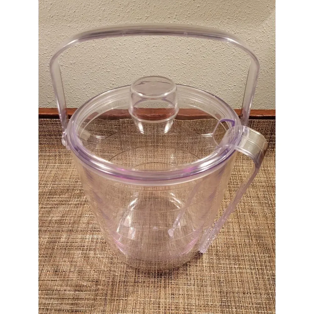 TERVIS Ice Bucket 2.5 qt Clear with Tongs and Handle